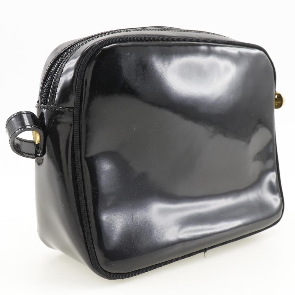 Salvatore Ferragamo Vala Shoulder Bag D213096 Black Enamel Women Used