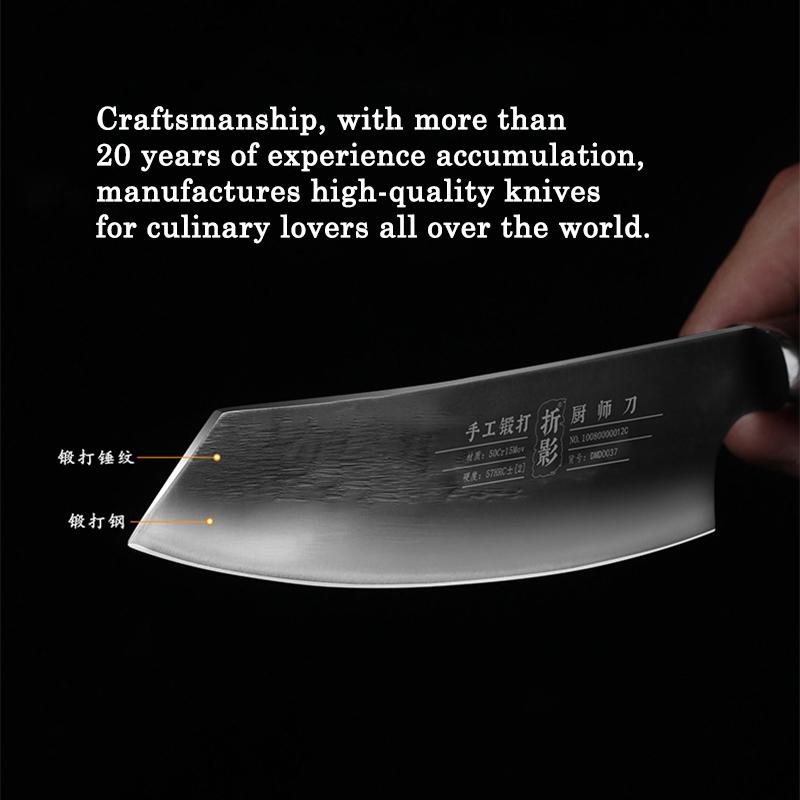 8 Inch Kiritsuke Knife Chef Cleaver Meat Slicing Vegetables Professional Kitchen Knives Wood Handle Handmade Forged Messer