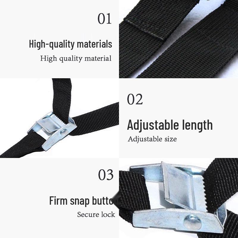 Cargo Tie-Down Straps with Alloy Ratchet and Cam Buckle for Vehicles and Luggage