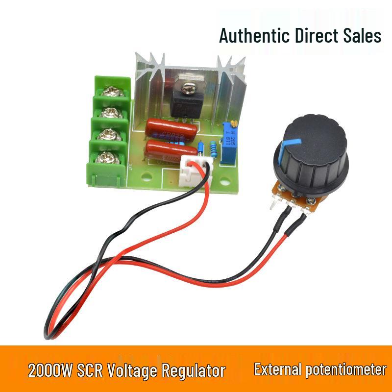 4000W SCR Dimmer & Speed Controller: High-Power Voltage Regulator and Temperature Controller for 220V AC Motors with Shell