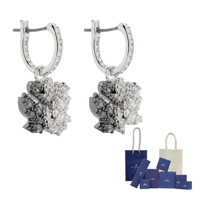 Swarovski Swan drop earrings F-Original Brand Box And Bag