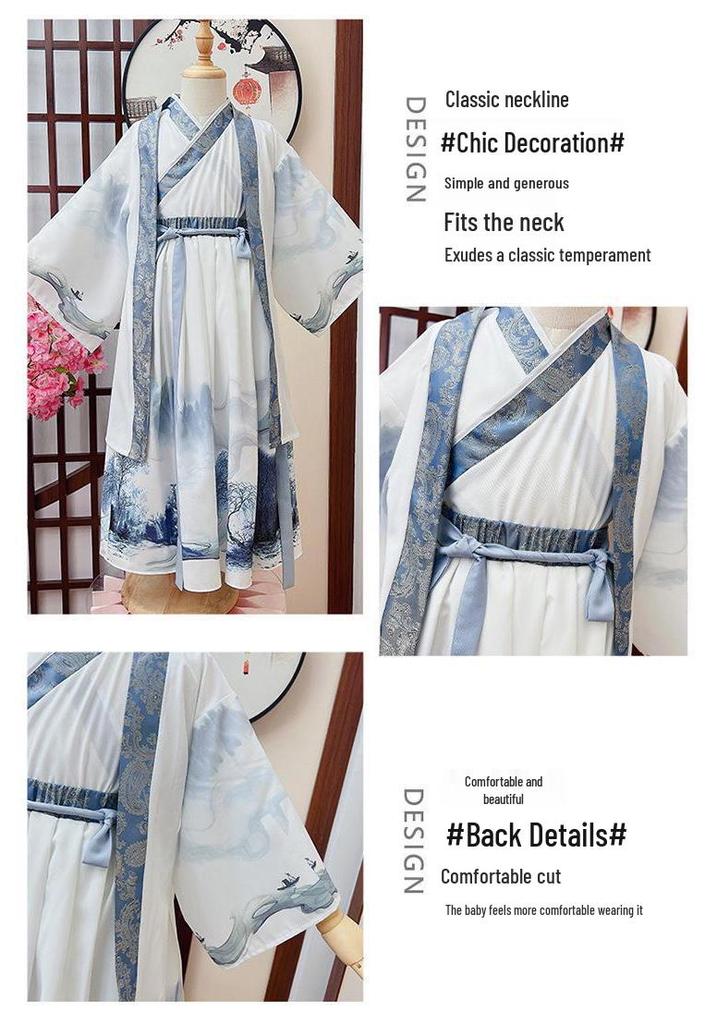 Children's Hanfu Tang Suit: Summer Thin Ancient Chinese Style for Boys