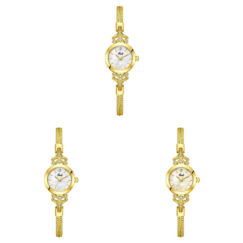 Elegant Womens Quartz Watch With Waterproof Mineral Glass And Pearl Dial For Casual Style