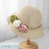 Women's Summer Hat Flower Straw Sun Hat Lady Breathable Sunshade Foldable Seaside Holiday Beach Accessories Korean Style New