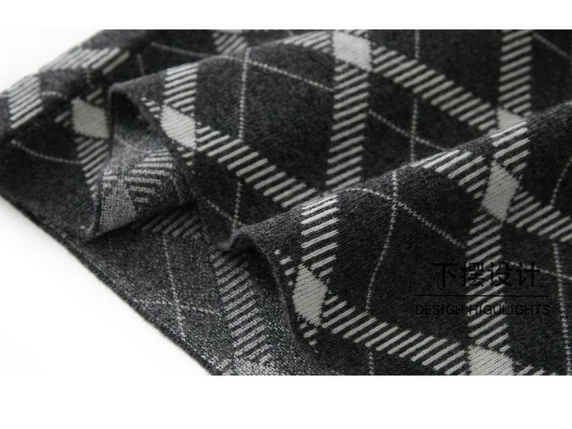 Women's Elegant High Waist Wool Plaid A-line Skirt - Autumn/Winter Slim Fit