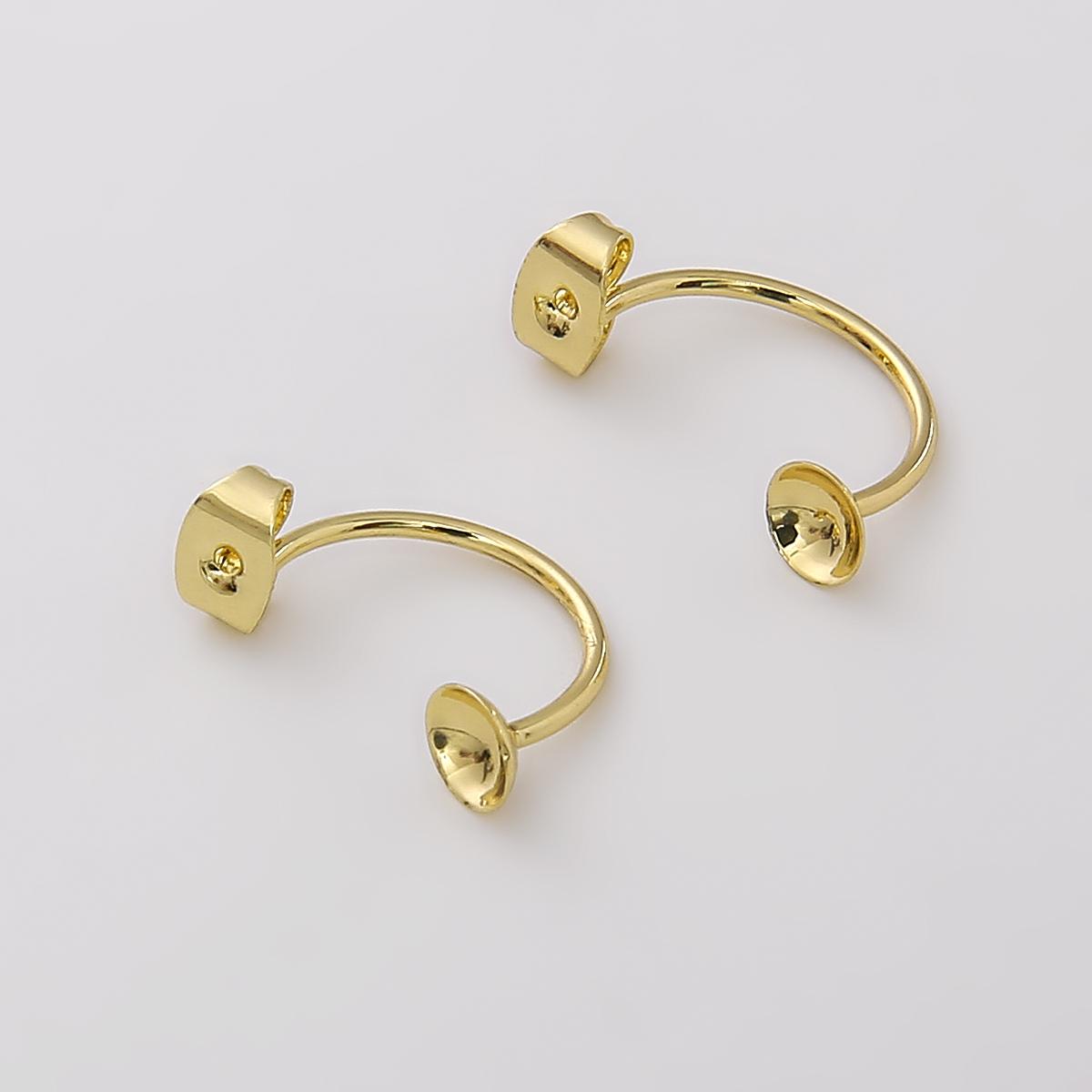 

1 пара 19 мм латунных сережек с крючками без бусин для изготовления модных жемчужных сережек 11x19mm 2pcs/bag