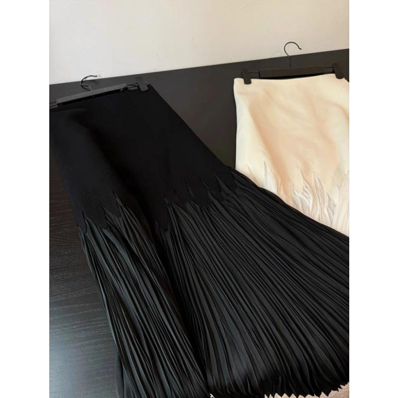 

2024 Женская белая плиссированная летняя сетчатая юбка L чёрный