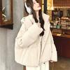 Pink corduroy short hooded down cotton women's winter small sweet age-reducing small fragrant jacket