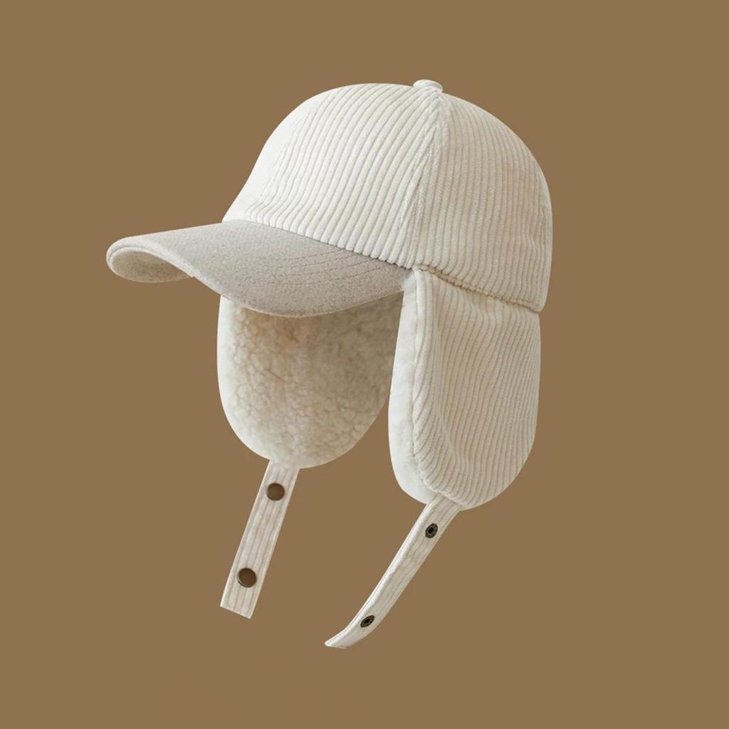 Autumn Winter Fleece Lamb Wool Baseball Cap for Women, Outdoor Warm Fleece Hat, Windproof Earflap Thermal Baseball Cap Unisex