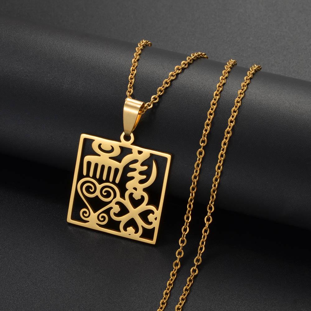 Anniyo Ancient African Traditional Culture Gye Nyame Symbols Ancient Egypt Pendant Necklaces Stainless Steel Jewelry @367221