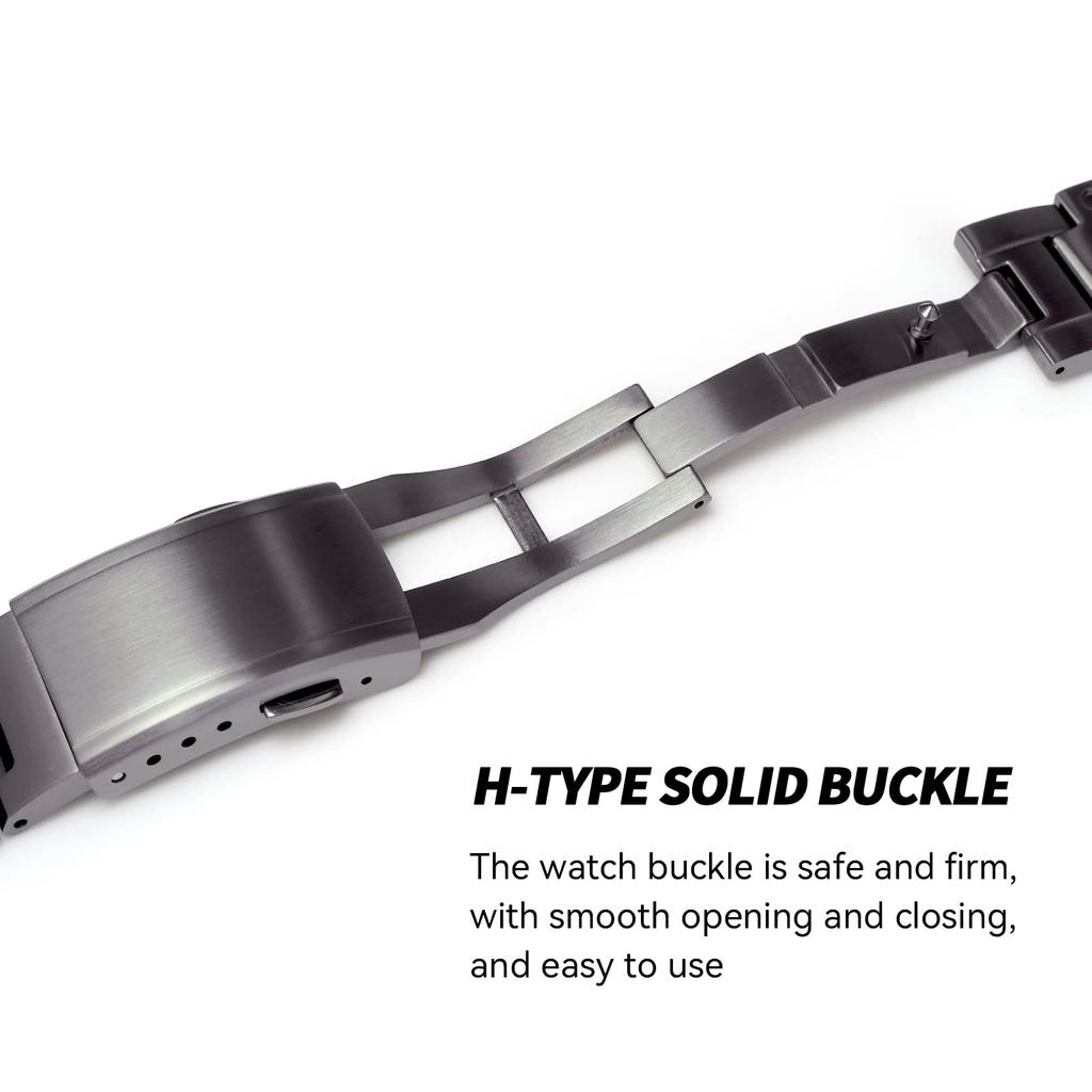Korlexchi GM-2100 Metal Bracelet 316 Stainless Steel Quick-Release Watch Band Strap for Casio G-Shock GA-2100 GA-2110 Dark Silver 22mm