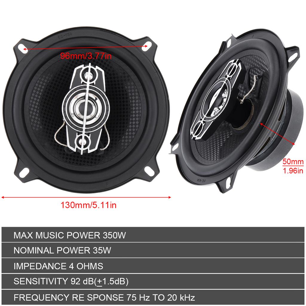 12V 5/" 400W 4-Way High Quality 92db Car Audio Speaker Coaxial SubWoofer Horn New