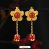 Xizang few earrings Nepal gold Tibetan style long earrings Tibetan women's earrings Tibetan clothing accessories