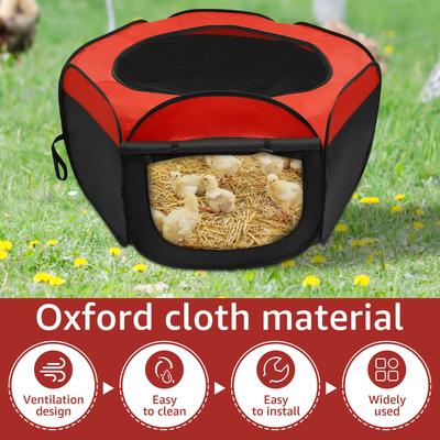 Chick Brooder Box Oxford Cloth Foldable Chicken Brooder with Storage Bag Double Door Chicken Starter Kit for Cats Dogs Rabbits