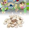100pcs With Hole Wooden Pendants Round Wooden Circles Wood Handmade DIY Wood Chips  Craft Decoration