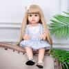 KEIUMI Reborn Baby Dolls Toy 55cm Made of KEIUMI Full Silicone Vinyl Waterproof Bebe Girl Doll with Long Hair Child Playmates