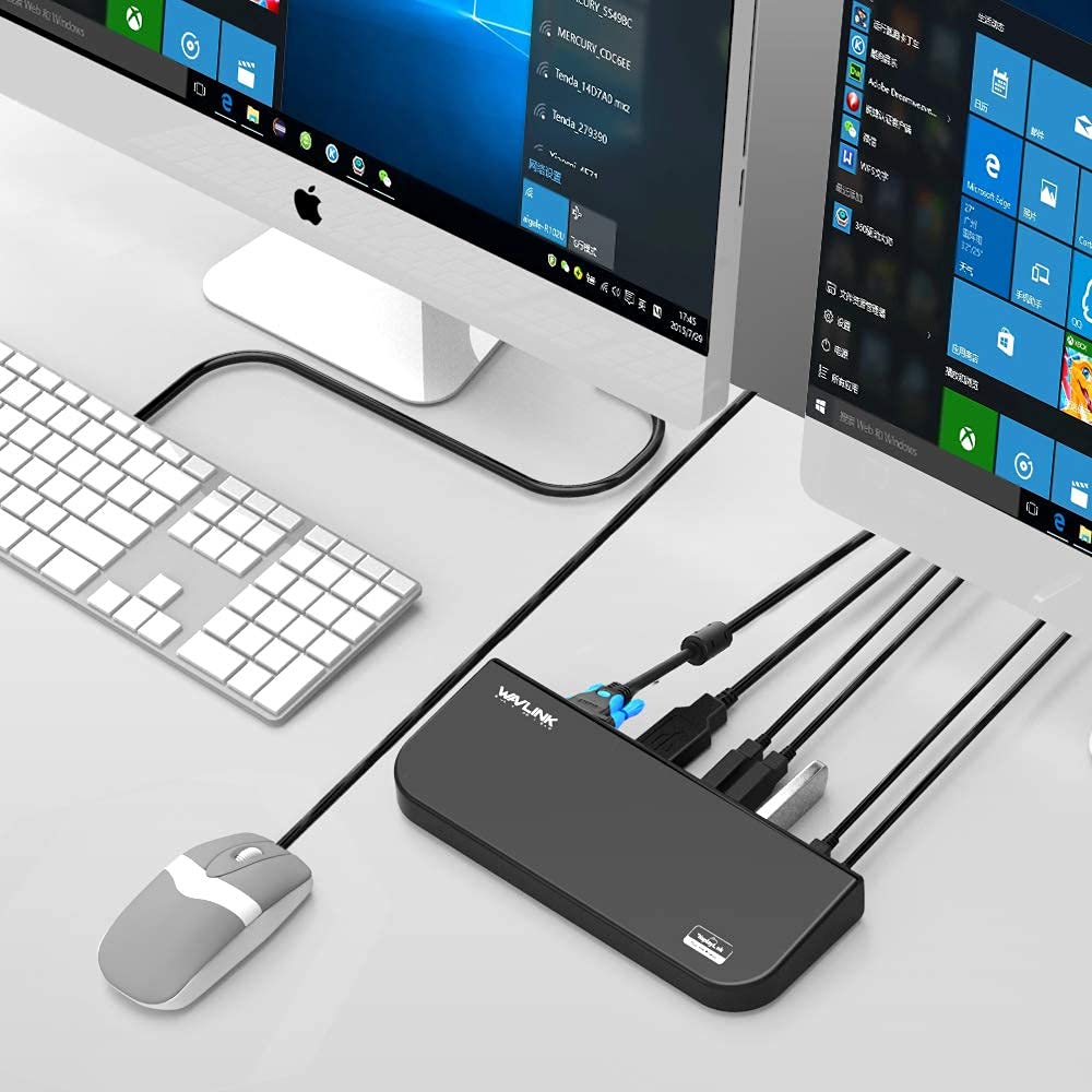 WAVLINK Docking Station Up To 2K 2048x1152 2 X Ports 4 X Ports 5Gbps Data Transfer Speed High Speed Equipped with Gigabit Ethernet Port Giga Port At 1