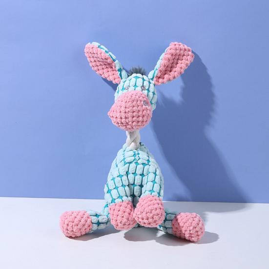 Plush Animal Dog Toy Squeaky Donkey Dog Giraffe Dog Chew Toy Stuffed Animal Toy for Puppy Teething Interactive Tug-of-War