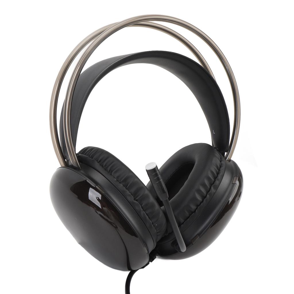 Căști Gaming RGB Iluminare Curcubeu Cu Fir Bandă Reglabilă Peste Ureche Căști cu Microfon pentru PC