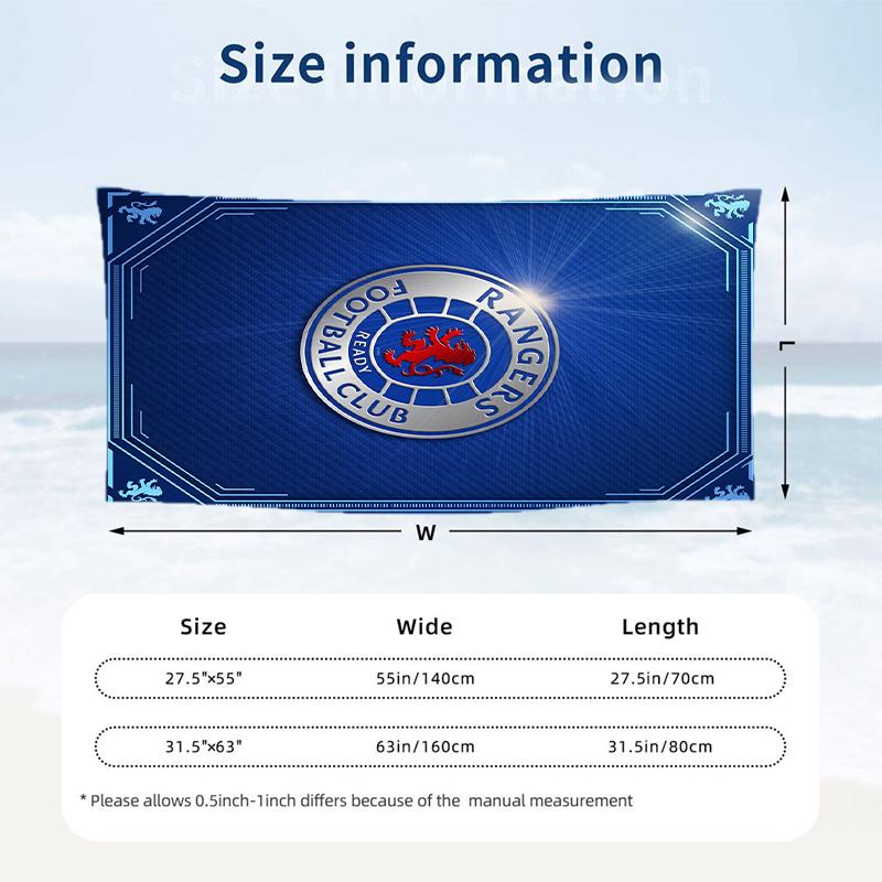 Asciugamano da Spiaggia Rangers FC Stampa Asciugatura Rapida Microfibra Assorbente Portatile da Viaggio Asciugamano da Nuoto