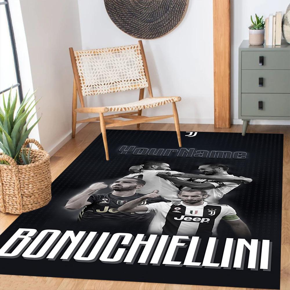 Juventus Customizable Name Floor Rug Office Rug Suitable for Bedrooms Hallway Dining Room Foyer Antislip Carpet Decorate Offices Spiritual Gift