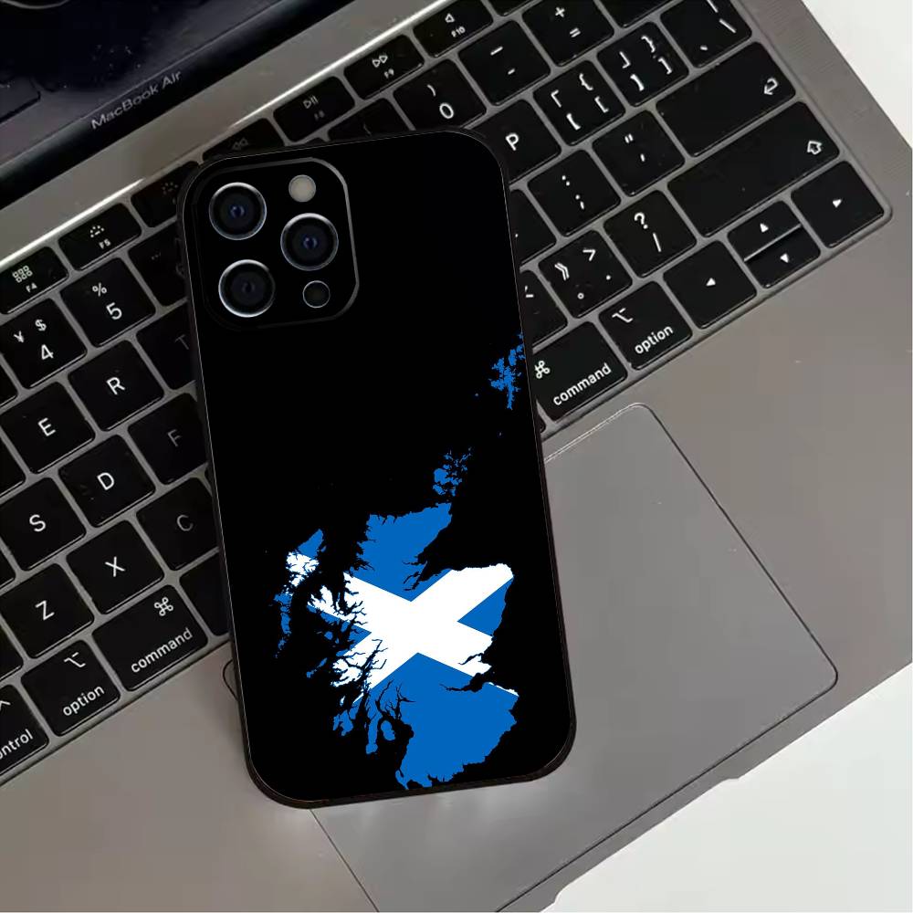 

S-Шотландия Шотландский флаг Чехол для телефона для iPhone 17,16,15,14,13,12,11 Plus,Pro Max,XS,Мягкий силиконовый черный чехол iPhone14Pro