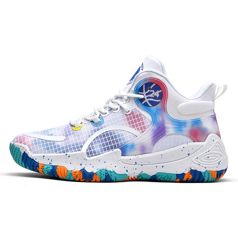 

Модные высокие баскетбольные кроссовки, спортивная сетчатая дышащая резиновая подошва, износостойкие нескользящие молодежные баскетбольные кроссовки 45