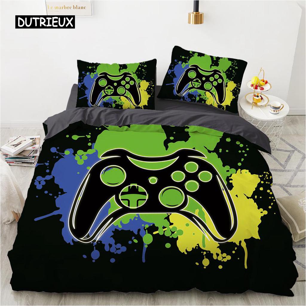 Zestaw poszwy na kołdrę do gry Mikrofibra Kolorowy nadruk gamepada Zestaw pościeli Chłopcy Nastolatki Gra wideo Gamepad Graj wszędzie Poszwa na kołdrę