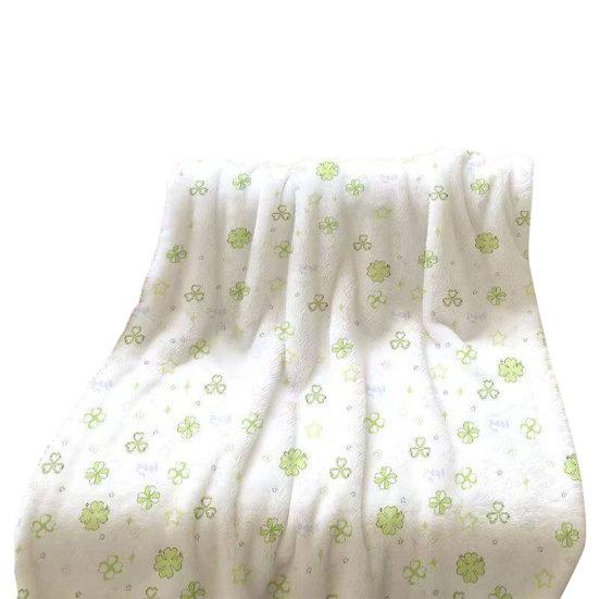 Four Leaf Clover Blanket, Multi-Purpose Air Conditioner Blanket, Soft Double-Sided Flannel Throw Blanket for Sofa Bed Dorm Office