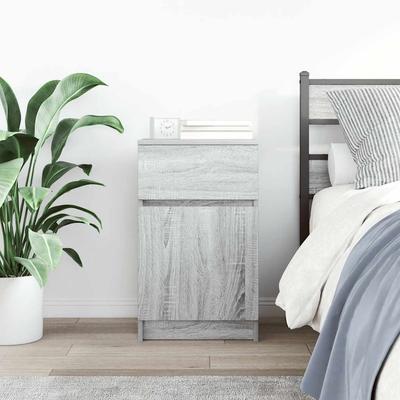 Nightstand Gray Sonoma 39 X 35 X 65 Cm Particleboard