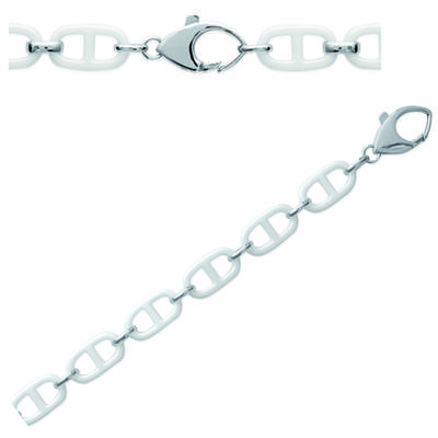 [L3888] - Silberarmband 'Maille Marine' silberweiß (rhodiniert) - 19x10 mm