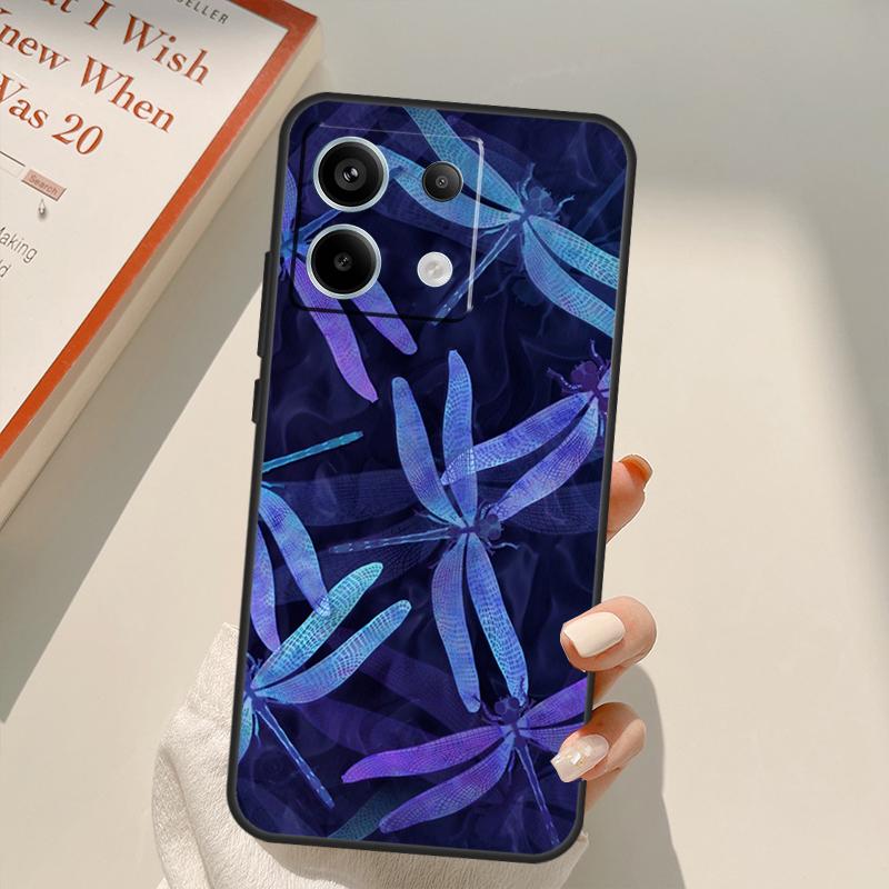 Luxury Dragonfly Funda For Xiaomi Redmi Note 13 Pro 9 10 11 12 14 Pro 11S 12S Case For Redmi 13C 12C 10C 14C