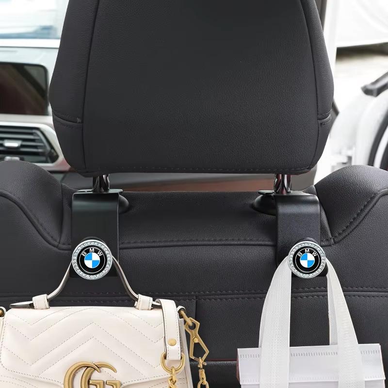 KSMH6 Car Sticker Storage Hanger Hook Shock Resistant No Damage To Seat Metal Rod Multifunctional Back Seat Bag Holder For BMW E F X