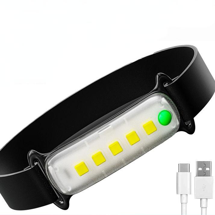 

COB налобный фонарь для бега, уличный головной убор, светодиодный ночной фонарь для езды на велосипеде, рыбалки, перезаряжаемый через USB, мощный налобный фонарь