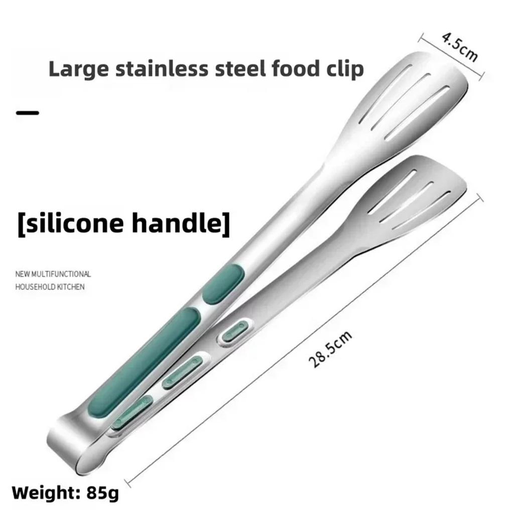 Heavy Duty Non-Slip Stainless Steel Food Tongs for Barbecue Grill Kitchen Accessory Meat Salad Bread Clip Cooking Buffet