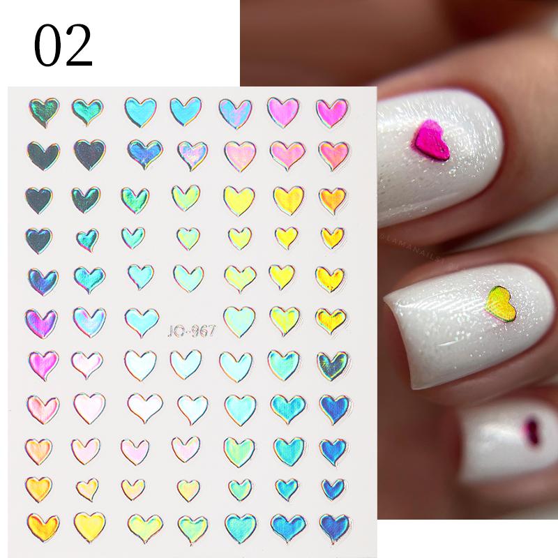 1PCS Black White Butterfly Laser Nail Stickers Nail Art Decoration Abstract Lines Bronzing Flowers Stickers For Nails