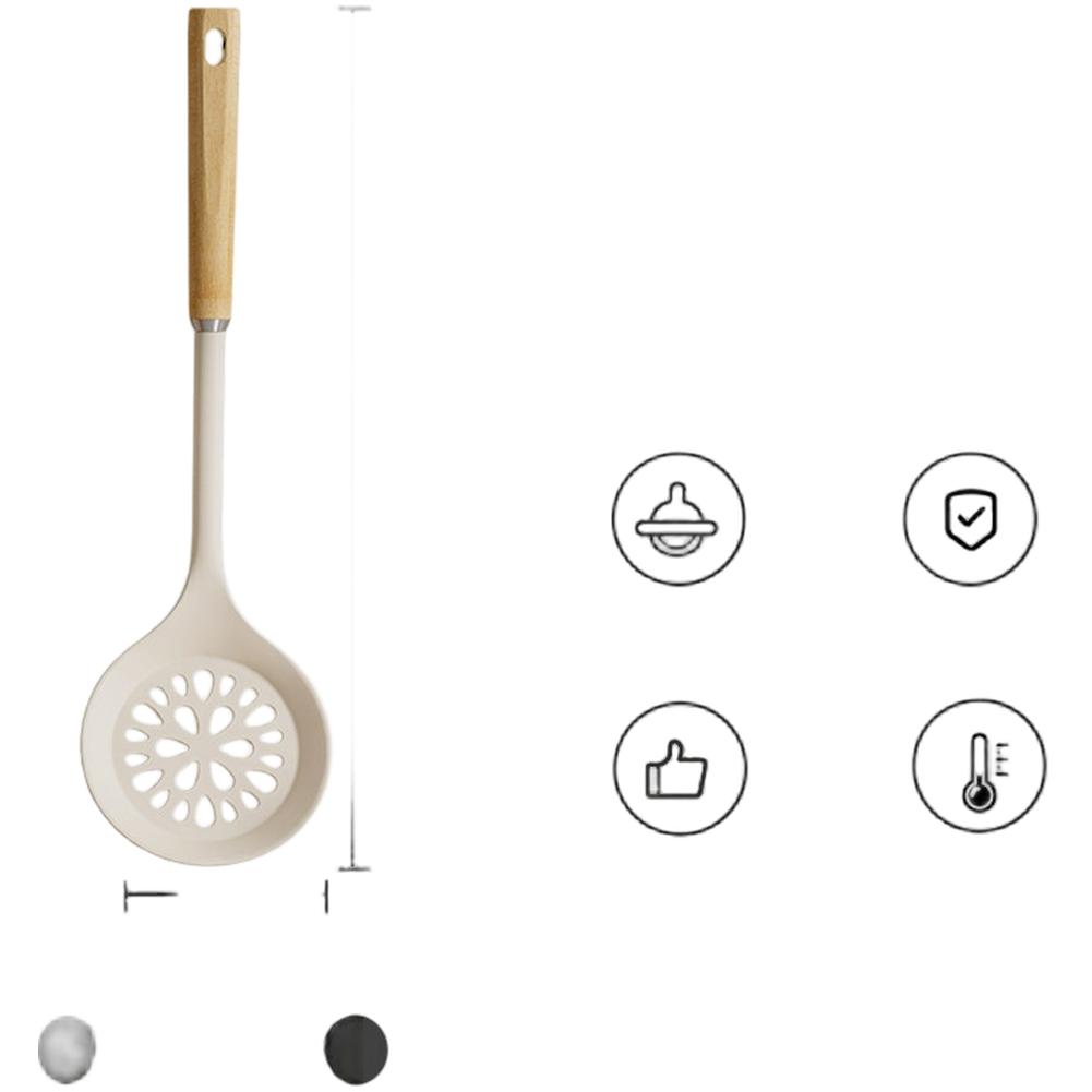 1PC Silicone Spatula Set Non-Adhesive Protection Comfortable Wooden Handle Food Safe High Temperature Resistant Spatula Set