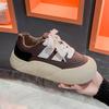 Black Sneakers Woman Flats Shoes Trend Round Toe Spring Autumn Sneakers Women Vulcanized Shoes Lace Up Non-slip Casual Sneakers