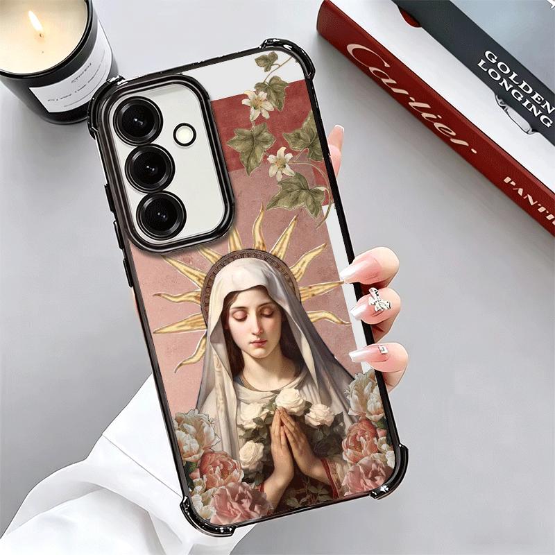 Virgen Mary Virgin De Guadalupe Plating Phone Case For Samsung A17 A07 A37 A57 A16 A56 A15 A55 A14 A54 A13 A53 A26 A36 A25 A35 A