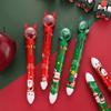 1/2/4Pcs Christmas Glitter Ballpoint Pens Santa Claus Reindeer Xmas Tree Festive Decompression Design Ink Pens Writing Tool