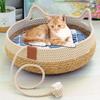 Panier pour chat universel extra large en paille tressée - Chaud, nid pour chaton quatre saisons