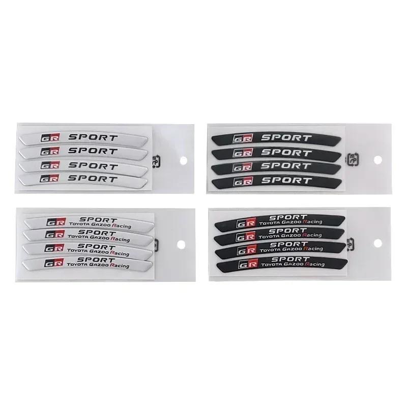 Car Styling Auto Wheel Hub Badge Tire Rim Stickers FDGHYU8 Accessories For Toyota GRsport Yaris Corolla Rav4 CHR Auris Cruiser