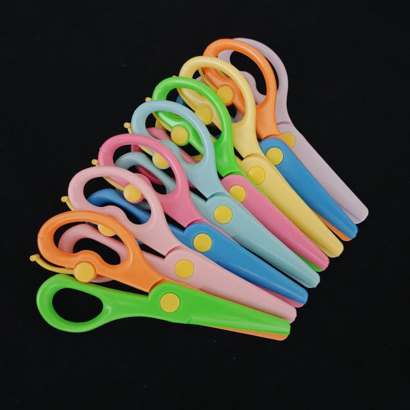 Candy Color Cartoon Toddler Safety Scissors - Anti-Pinch, Elastic, Plastic, Handmade