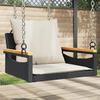 VidaXL Swing with Cushions Black 63x62x40 Cm Braided Resin, Swing, Hanging Chair, Swing Seat, 368164