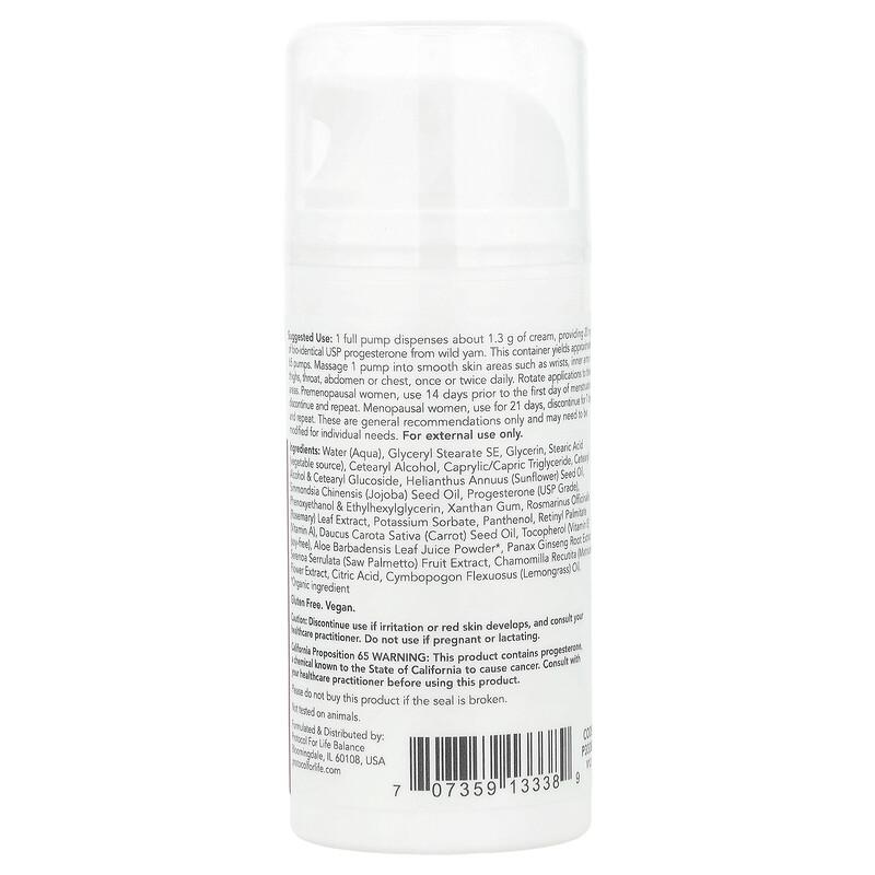 Progesterone, Balancing Skin Cream, Unscented, 3 Oz (85 G)