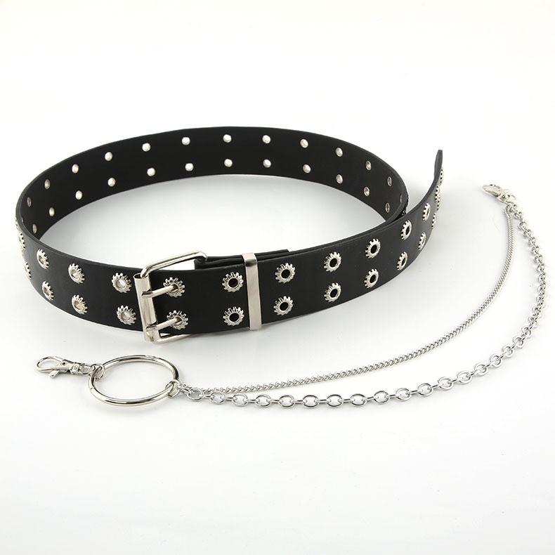 Double Buckle Gear Design Faux Leather Waist Belt For Casual Wear