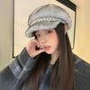 Autumn and Winter Beret Cap Women's Imitation Mink Hair Thermal Ear Protection Hat Versatile Casual Retro Octagonal Hat Painter Hat