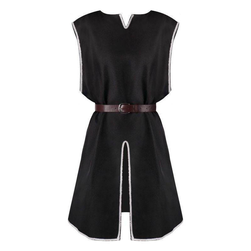 European and American Amazon New Halloween Men's Pullover Loose Robe Medieval Men's Round Neck Belted Robe Outerwear