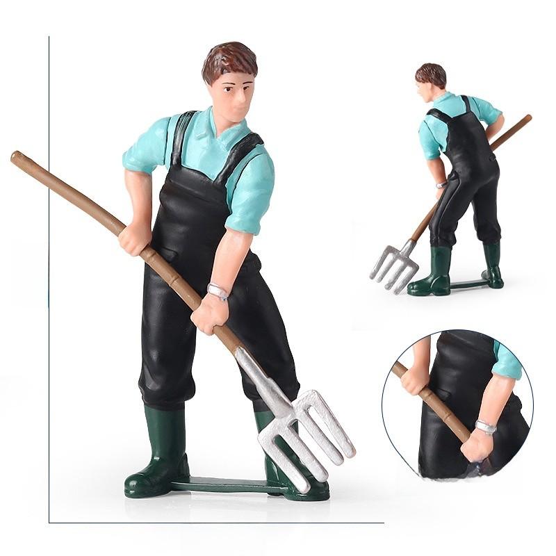 Realistic Farm And Ranch Plastic Figurine Set Detailed Farmer Models