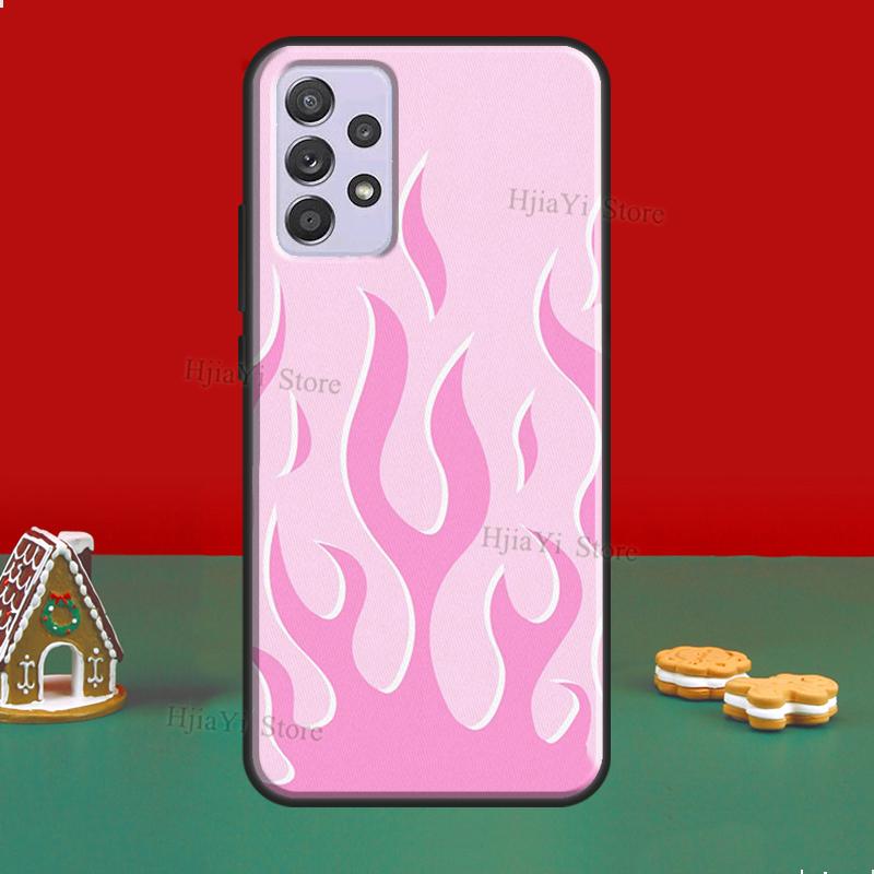 Flame Aesthetic Light Blue Fire Pink Case For Samsung A52 A12 A32 A42 A72 A51 A71 A31 A11 A40 A50 A70 A02S A21S Phone Cover